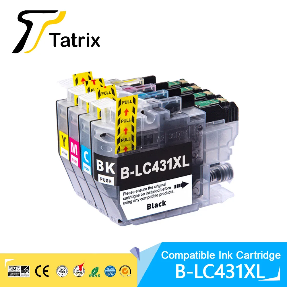 tatrix cartucho de tinta compativel de alta capacidade brother dcp j1050dwdcp j1140dwmfc j1010dw impressora lc431xl lc431 01