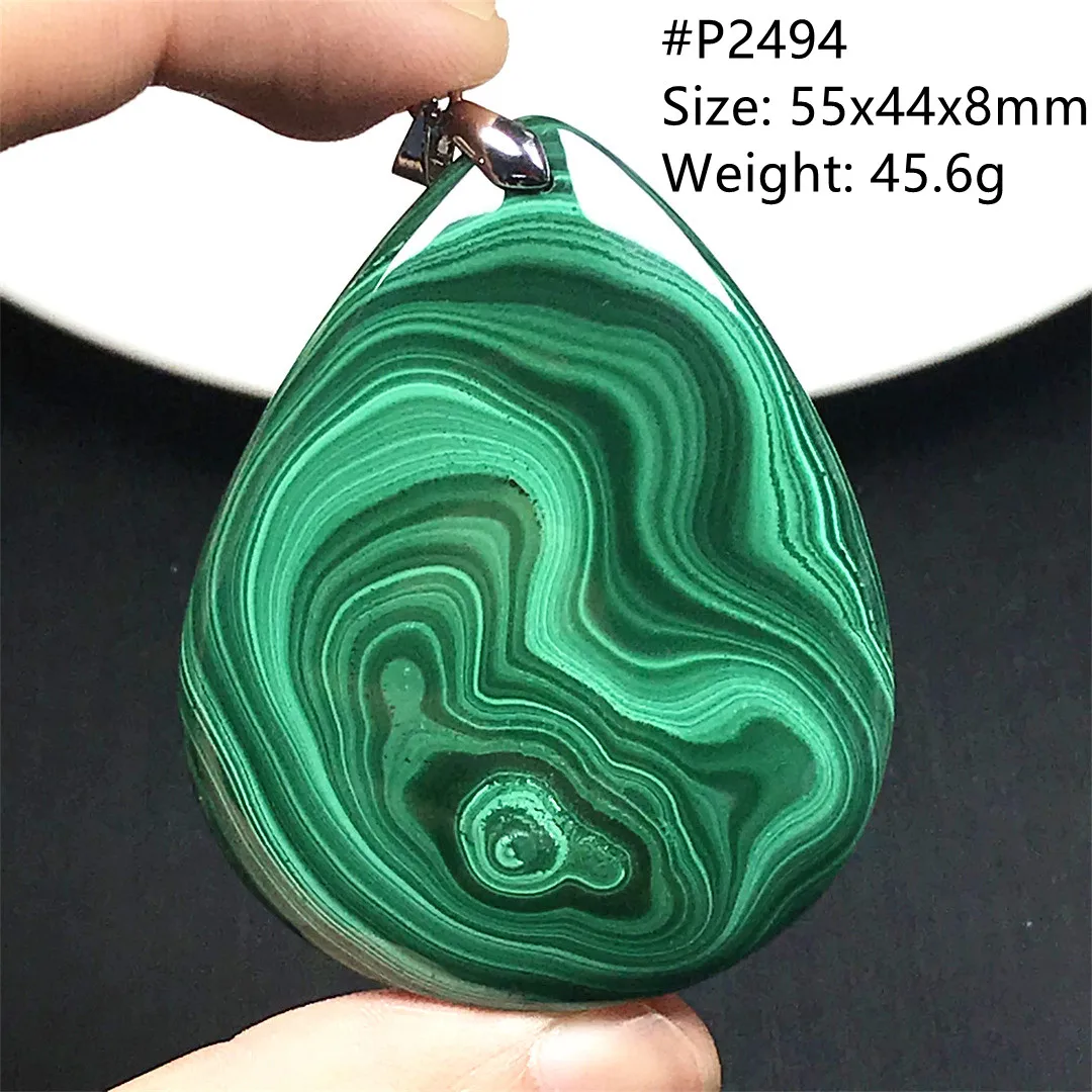 Top Natural Green Malachite Necklace Pendant For Women Man Healing Luck Gift Beads Stone Silver Crystal Gemstone Jewelry AAAAA