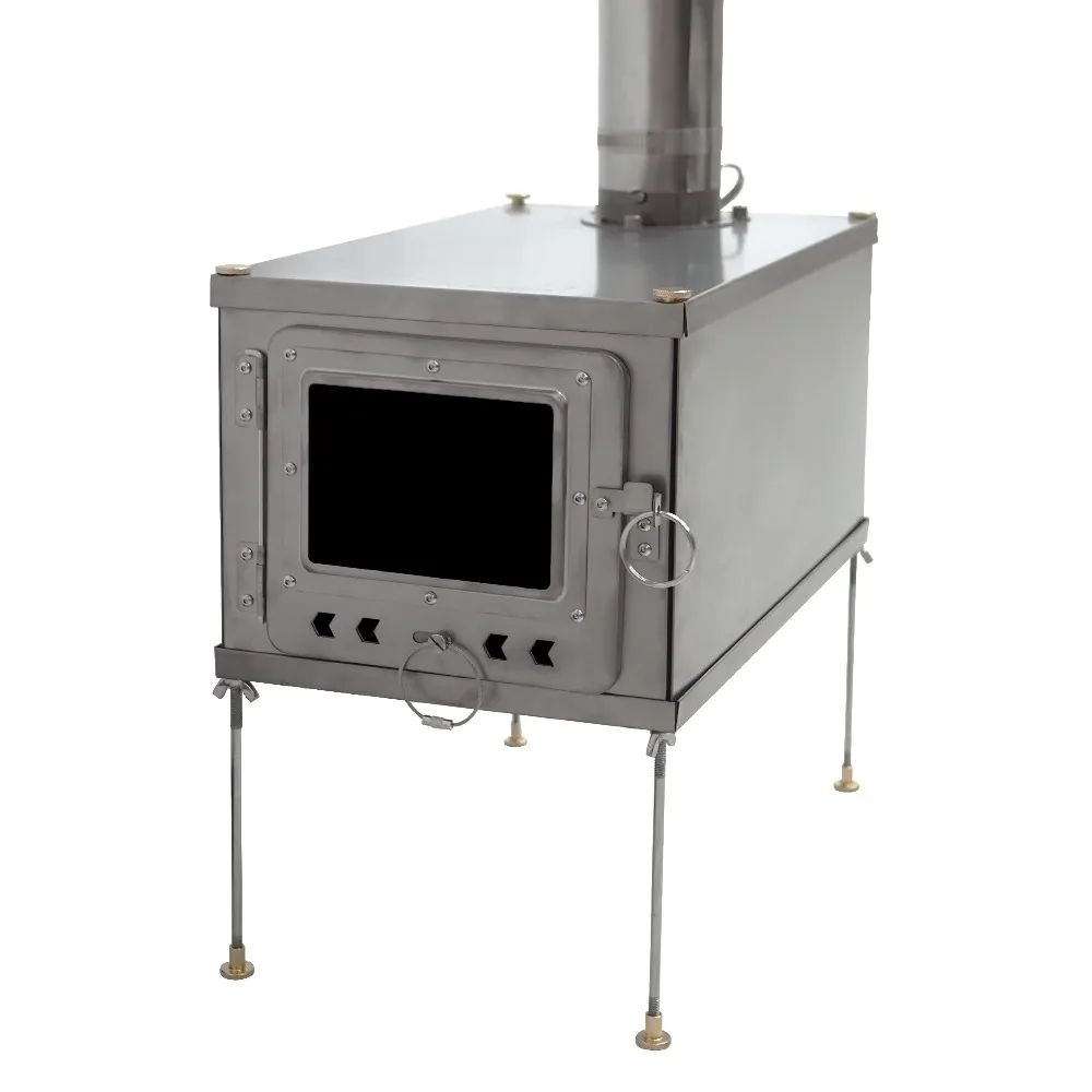 Portable Outdoor Titanium Alloy Stove, Multi-functional Tent Stove, with Wood-burning Stove with a 6.6ft (2m) Pipe,13L Capacity
