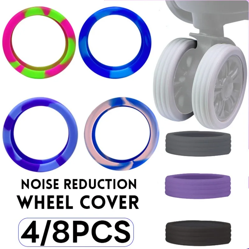 4/8Pcs Silicone Luggage Wheels Protector Cover Wheels Caster Travel Luggage Suitcase Reduce Noise Wheels Guard Cover Accessories