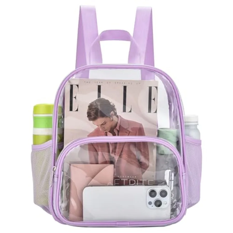 

Clear Backpack for Stadium Events 12x12x6 with Front Pocket for Concert Sport Fashion Women Backpack Events Work Travel Light p