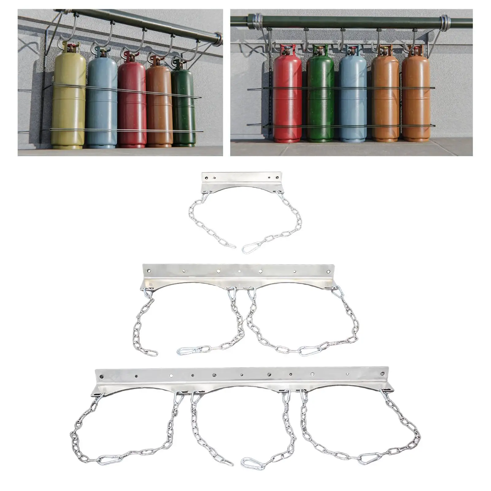 Gas Cylinder Holder Gas Cylinder Bracket Wall Mounted Storage Organized Rack Tank Holder for Facility Workshop Lab