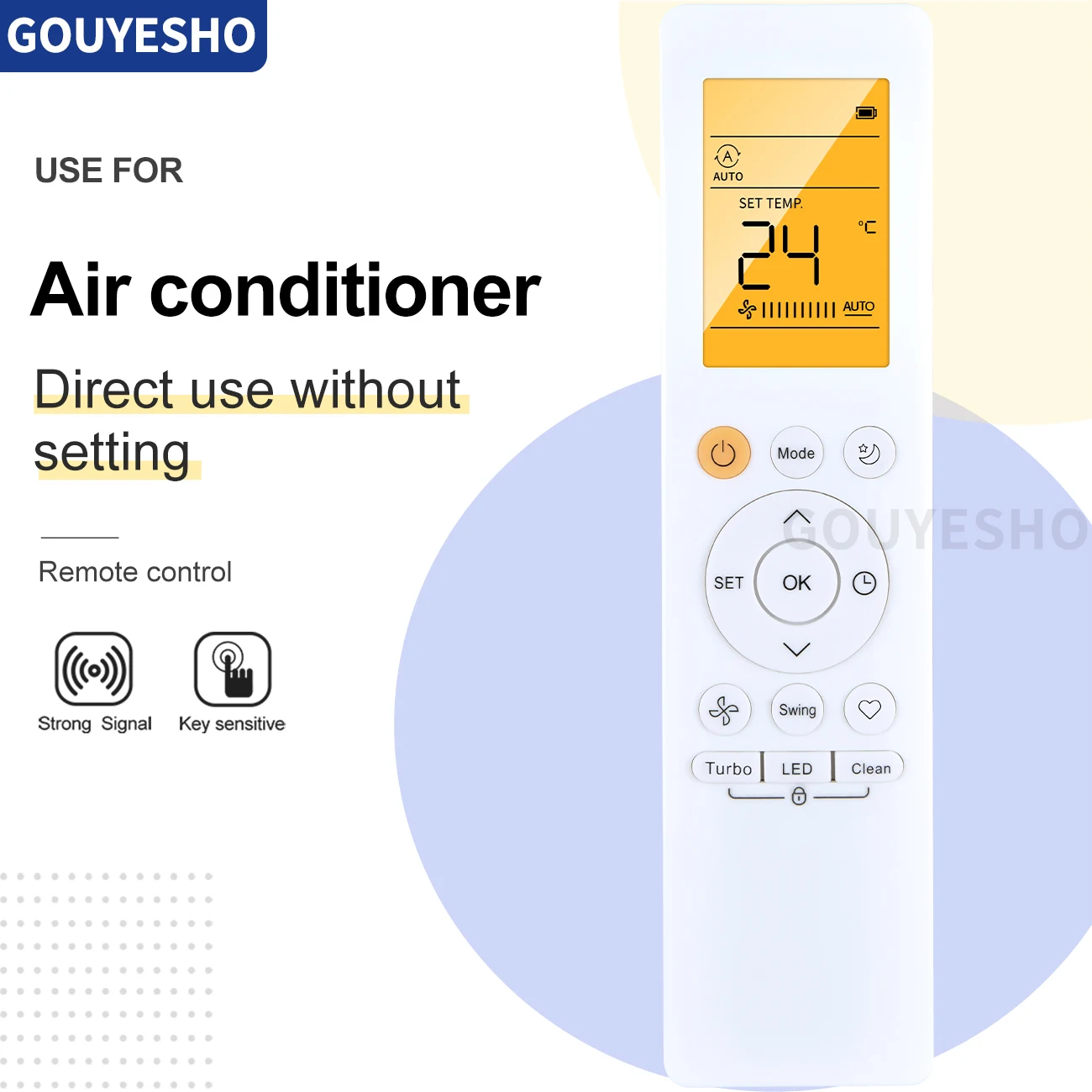 RG10B(B)/BGEF For Midea Air Conditioner AC Remote Control RG10B(B2)/BGEF backlight