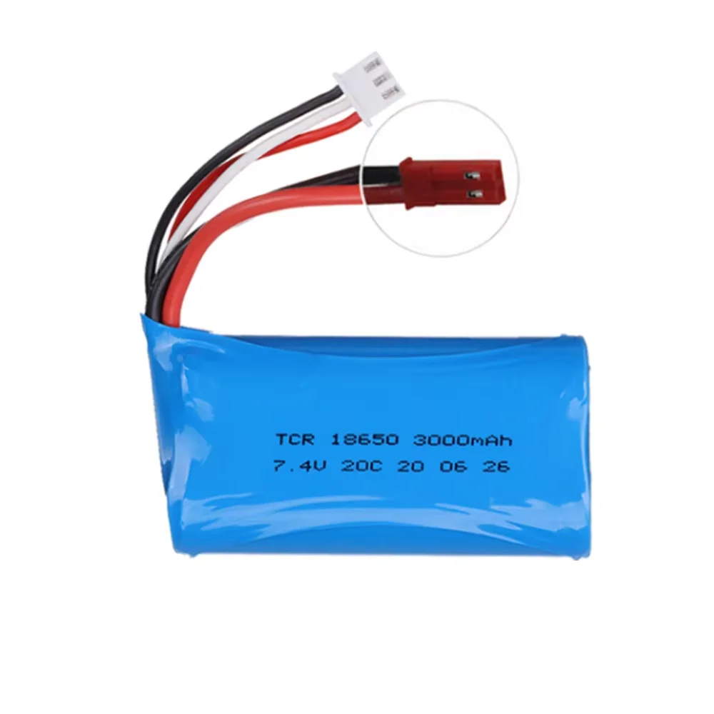JST Plug 7.4V 18650 3000mAh Li-ion Battery pack For SG1605 SG1606 SG1603 SG1604 Pro UDIRC UD 1603 1607 Pro RC Boat Car