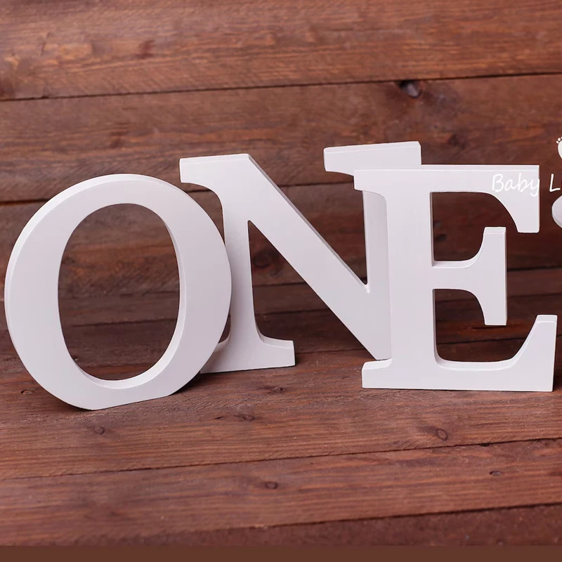 custom  Wooden Letters ONE Standing Wooden Sign Photo Prop for First Birthday Nursery Shelf Decoration Wooden ONE Baby