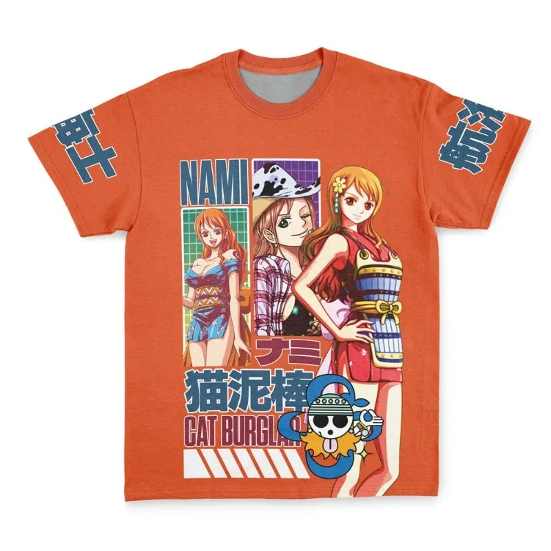 2026 Summer Pirate King Nami Retro Style Short Sleeved T-shirt Adult and Children Fashion Quick Drying Casual Sweatshirt