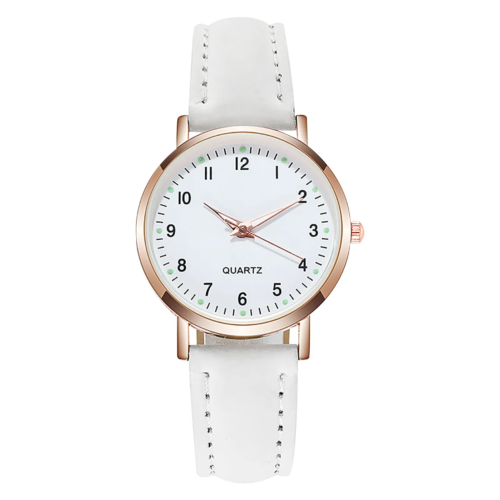 Ladies Diamond-Studded Watches Luminous Pointers And Scales Retro Leather Quartz Wristwatches Daily Classic All-Match Watch