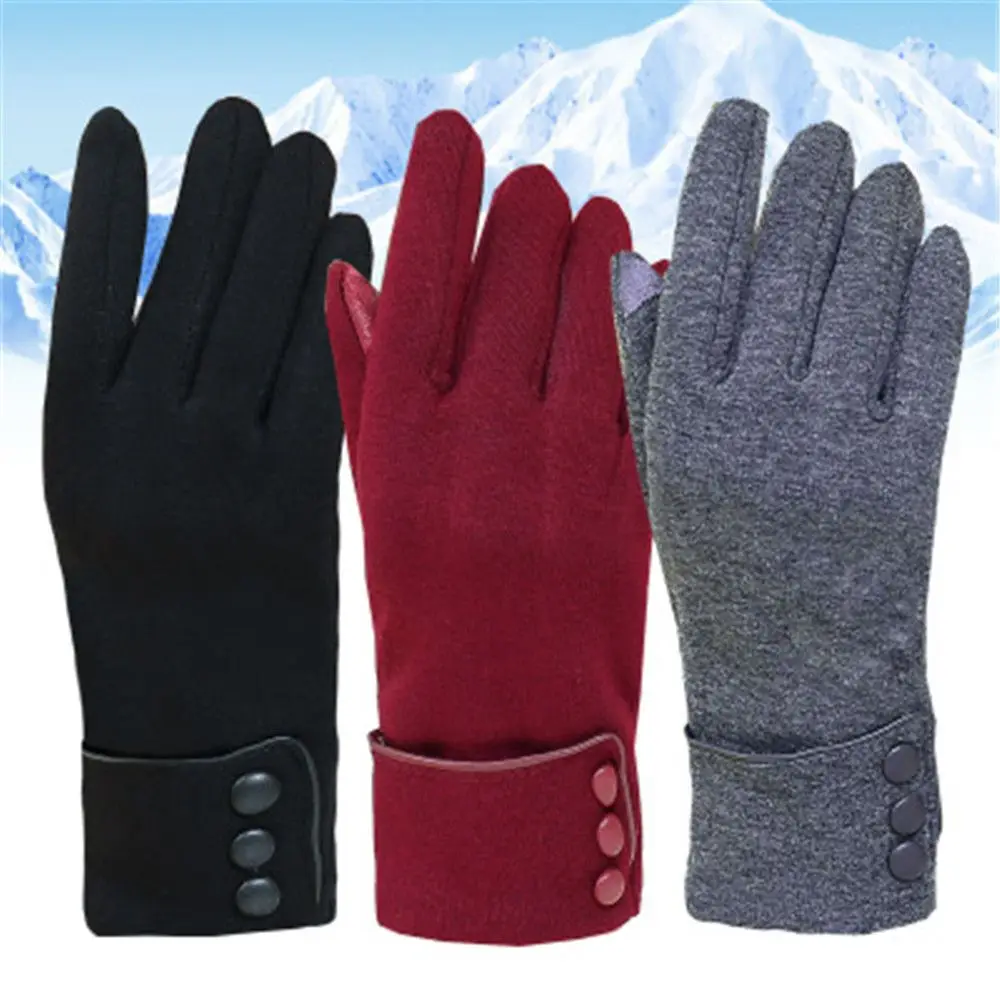 New Fashion Touch Screen Winter Women Gloves Velvet Thicken Warm Mittens Thermal Driving Ski Windproof Gloves