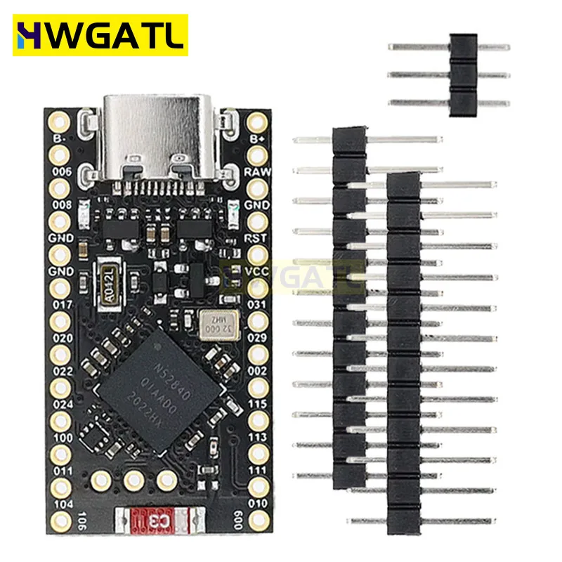 HWGATL NRF52840 Development Board Compatible With Nice!Nano V2.0 Bluetooth Charging Management Pro Micro NRF52840