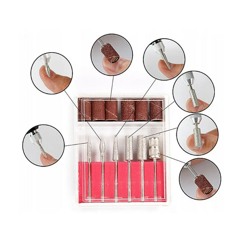 6Pcs Nail Art Drill Bit Replace Sandpaper Head Set for Manicure & Pedicure Kit Replacement Manicure Tool Accessories