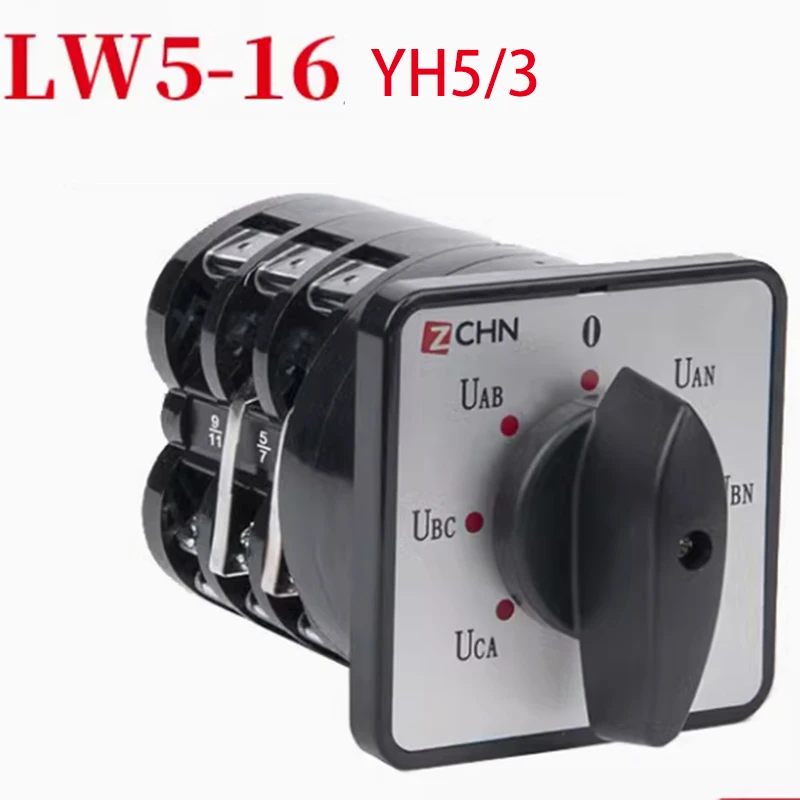 LW5 LW5-16 YH5/3 pressure measuring universal conversion switch 5 gears 3 pole16A 500V AC380-DC220V Dual Power Rotary Changeover