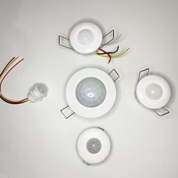 Serie Downlight Mini 12VDC Sensore di movimento PIR a soffitto cablato Rivelatore a infrarossi incorporato per allarme di sicurezza di controllo della lampada 220V