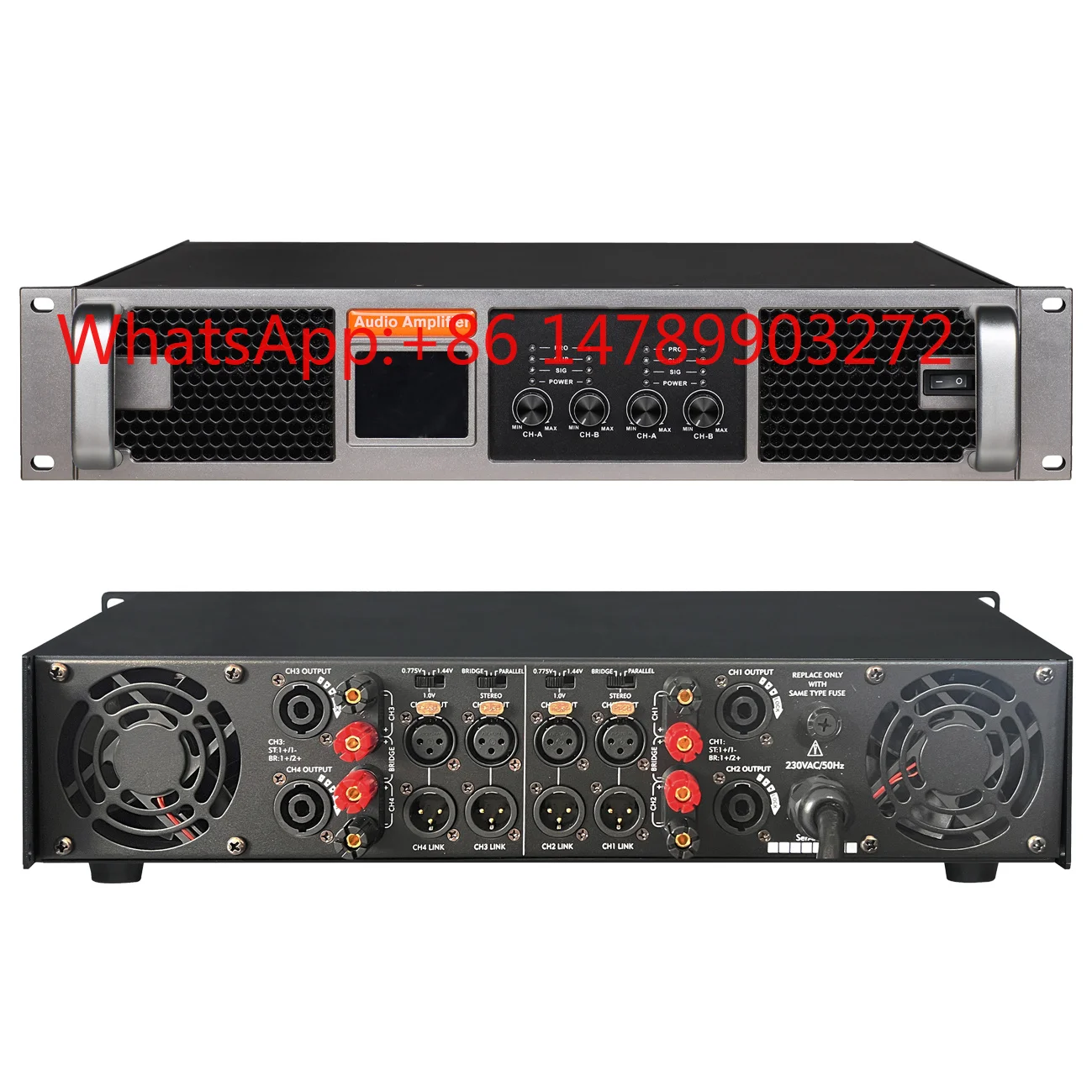 4 Channel 4*1000W High Power Amplifier DJ Bar Hotel Stage Audio Equipment