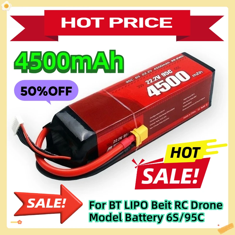 

For BT LIPO Beit RC Drone Model Battery 4500mAh/6S/22.2V/95C