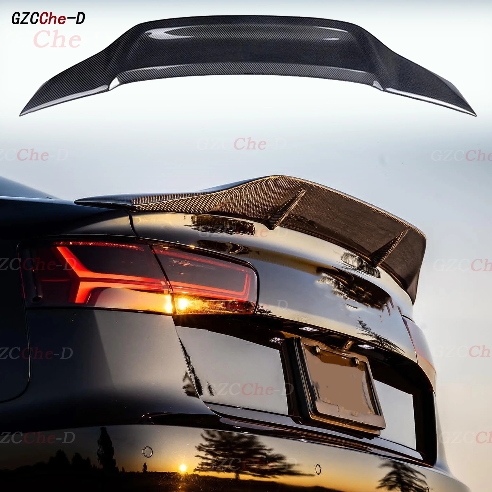 2012-2016 Audi A6 S6 C7 100% genuine carbon fiber rear spoiler coupe trunk lid R style tail wing decoration spoiler accessories