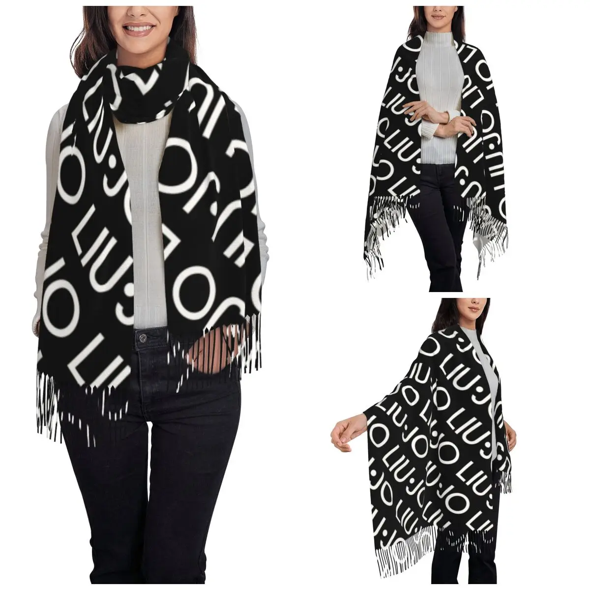 Luxury Liu Jo Scarf for Women Warm Winter Pashmina Shawls and Wrap Long Shawl Scarf Ladies