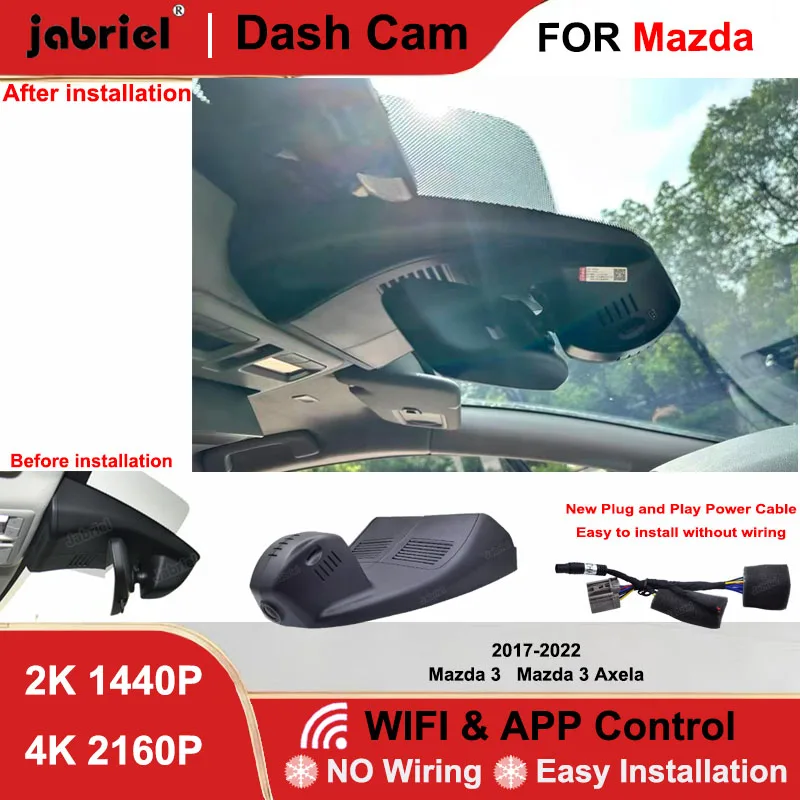 

Видеорегистратор Jabriel 4K Wi-Fi Plug and Play для Mazda Axela 2017-2022 и Mazda 3 2017-2022