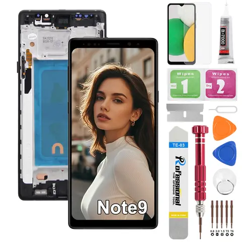 Tested For Samsung Galaxy Note 9 N960 N960F N960U N960W Lcd Display Digitizer Touch Screen Assembly Replacement Part with Frame