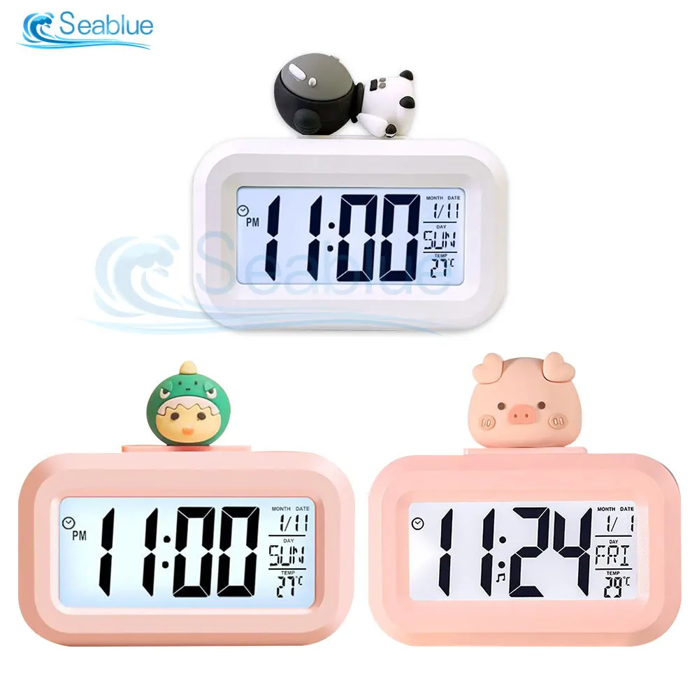 LED Digital Alarm Clock Backlight Snooze Data Time Calendar Desktop Multifunction Electronic Backlight Table Clock