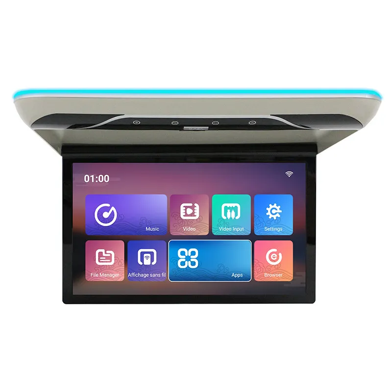 19 Inch 4K Multimedia Video Player Car Monitor Android 1080P Ceiling TV Roof Mount Display Support FM/WIFI/HDMI/USB/TF