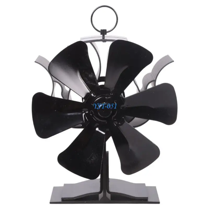 E15A مدفأة مروحة 2 في 1 مدخنة مروحة 6 شفرات تعمل بالطاقة الحرارية موقد مروحة دون كفاءة الطاقة الحرارة تعميم موقد مروحة