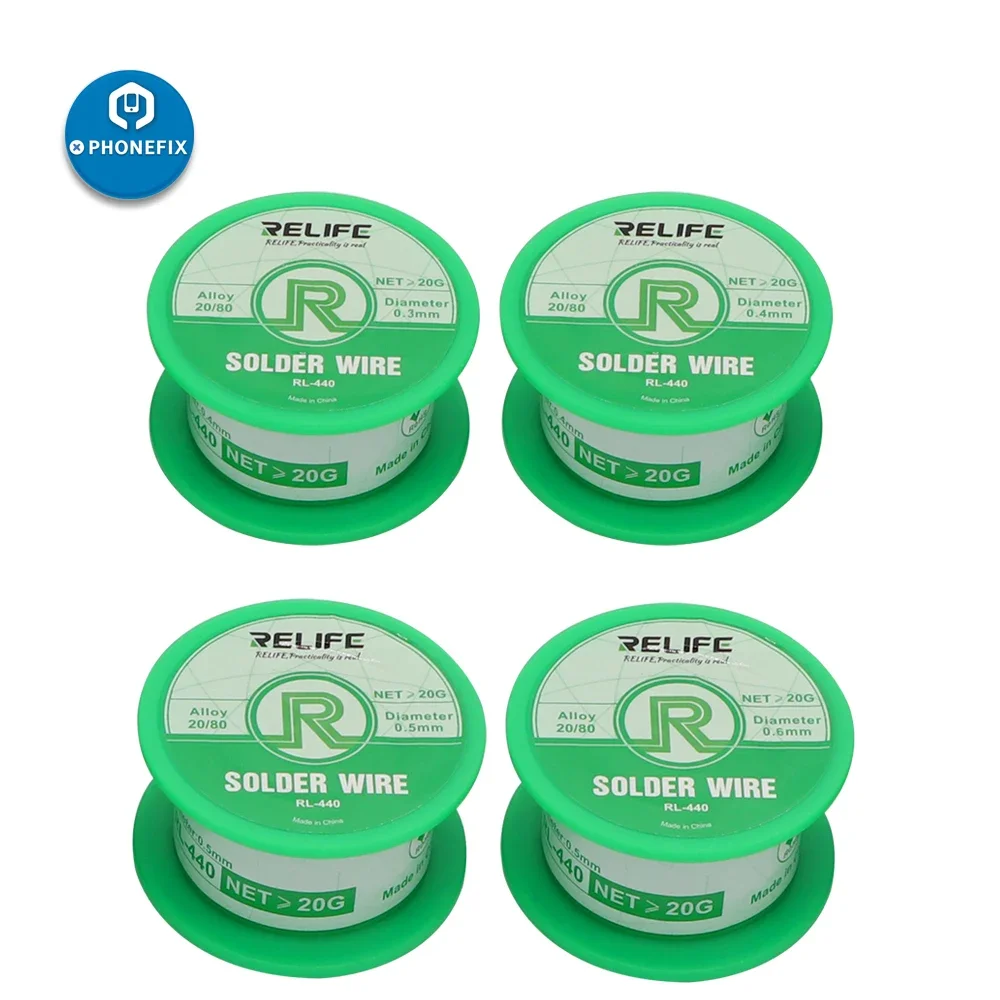 RELIFE 0.3/0.4/0.5/0.6mm Soldering Wire Active Rosin Core Tin Wire 20g for Mobile Phone Motherboard BGA  Welding Repair