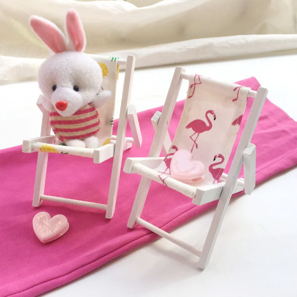 

1Pcs Mini Wooden Beach Chair Mediterranean Style Fresh Decoration for Home Office Kids Room Adornment Creative Phone Holder