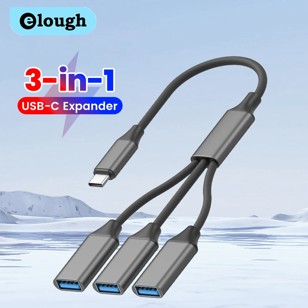 3 في 1 كابل مقسم USB USB أنثى إلى USB A ذكر Hub USB 2.0 أنثى إلى نوع c ذكر محول موسع للطابعة الكمبيوتر U القرص #1