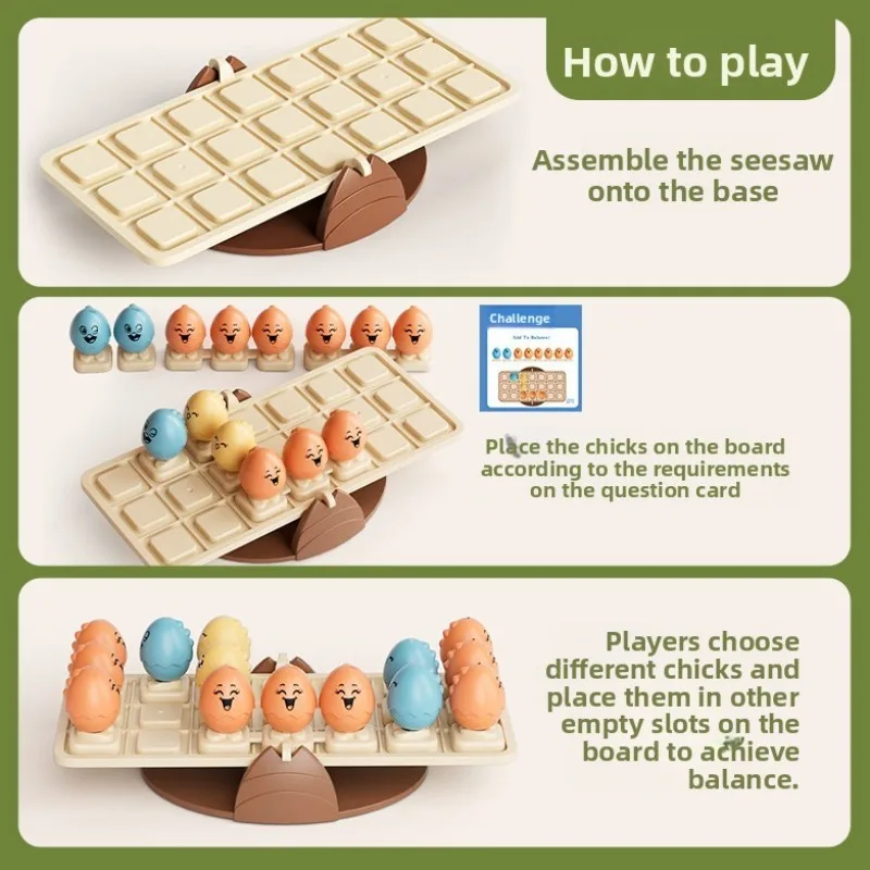 Hot Cute Egg Balance Bambini Giocattoli matematici Bilanciamento Gioco da tavolo Interazione genitore-figlio Gioco di equilibrio da tavolo Giocattolo regalo per i bambini