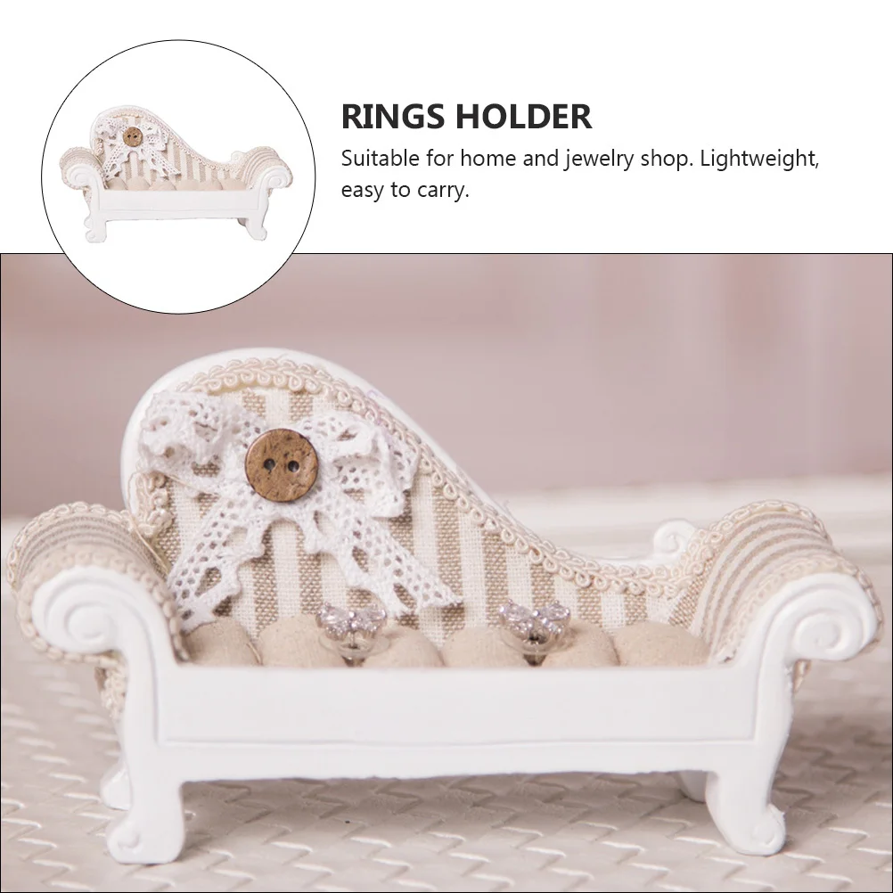 

Creative Sofa Shape Jewelry Display Rack Rings Holder Ear Stud Organizer Lightweight Durable Stand Jewelry Display Stand