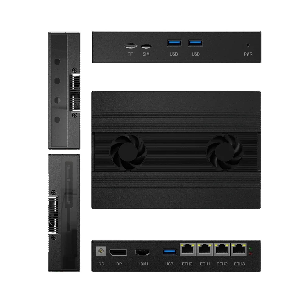 Твердый алюминиевый маршрутизатор Firewall Mini PC NAS, Intel i5-8250U/i3-8130U, слот для SIM-карты TF SATA3.0, для домашнего сервера pfSense Proxmox