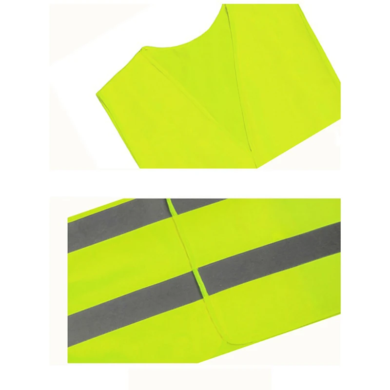 Neon Security Safety Vest High Visibility Reflective Stripes Orange & Yellow