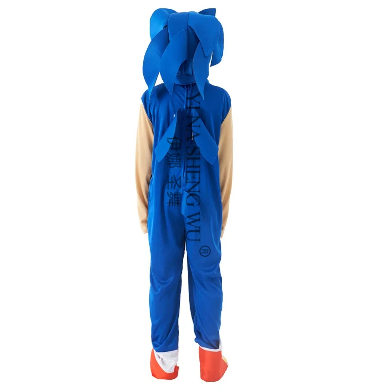 Halloween Costume Cosplay Hedgehog, Blue Sonic Costume, Supersonic Kid Sonic Performance for Stage Plays and Festivals