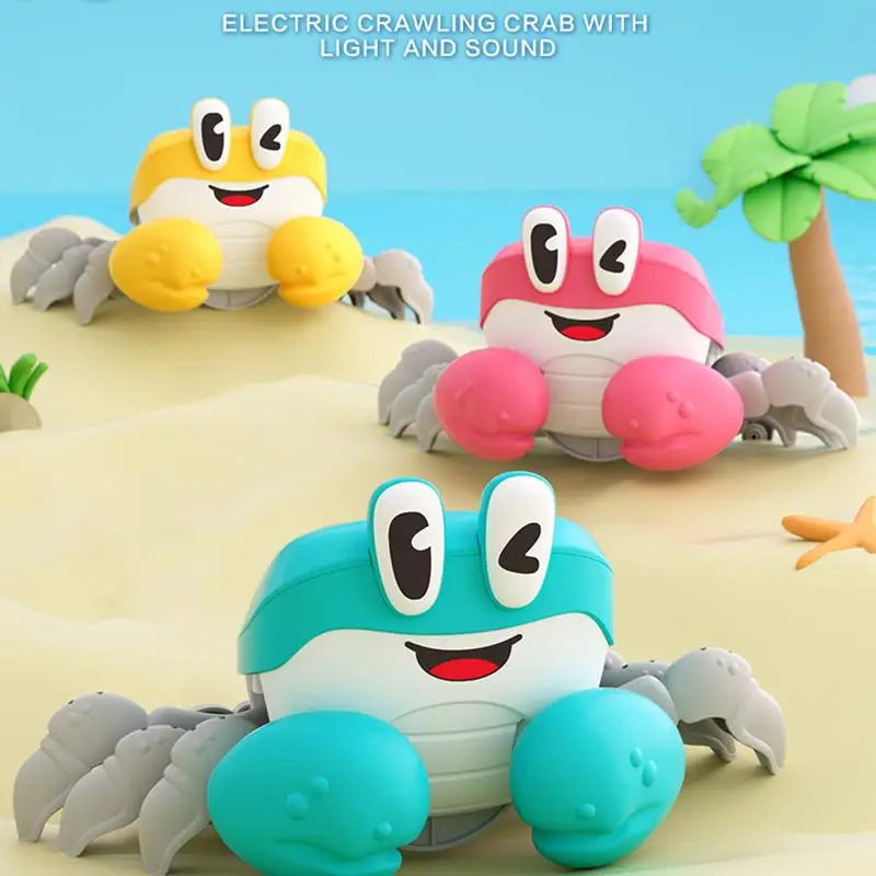 Crab Toys For Babies Sensing Interactive Walking Toys Moving Crawl Crab Escape Cute Induction Sounds Development Toy For 1 Year