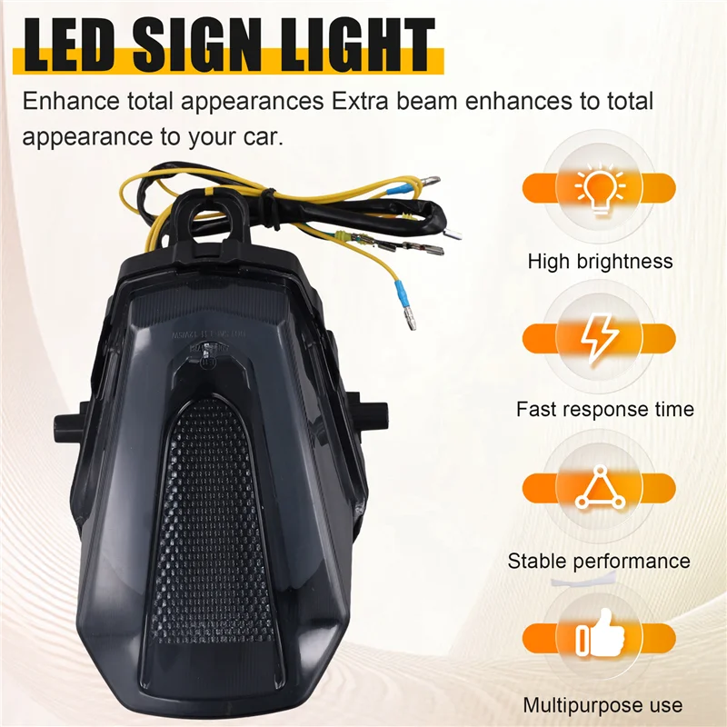 الضوء الخلفي للدراجات النارية الفرامل الخلفية بدوره إشارة المتكاملة الذيل ضوء لسوزوكي GSXR1000 GSXR1000R 2017-2024 نماذج الأسود #6