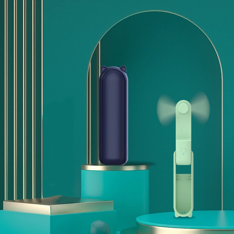 Portable Fan Mini Hold By Hand Fan USB 1200Mah Recharge Hand Small Pocket Fan With Power Bank