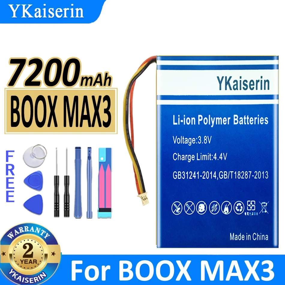 

6900mAh/7200mAh YKaiserin Battery BOOX MAX3 For BOOX MAX 2 3 MAX2 Note lite 2588158 Ebook Bateria