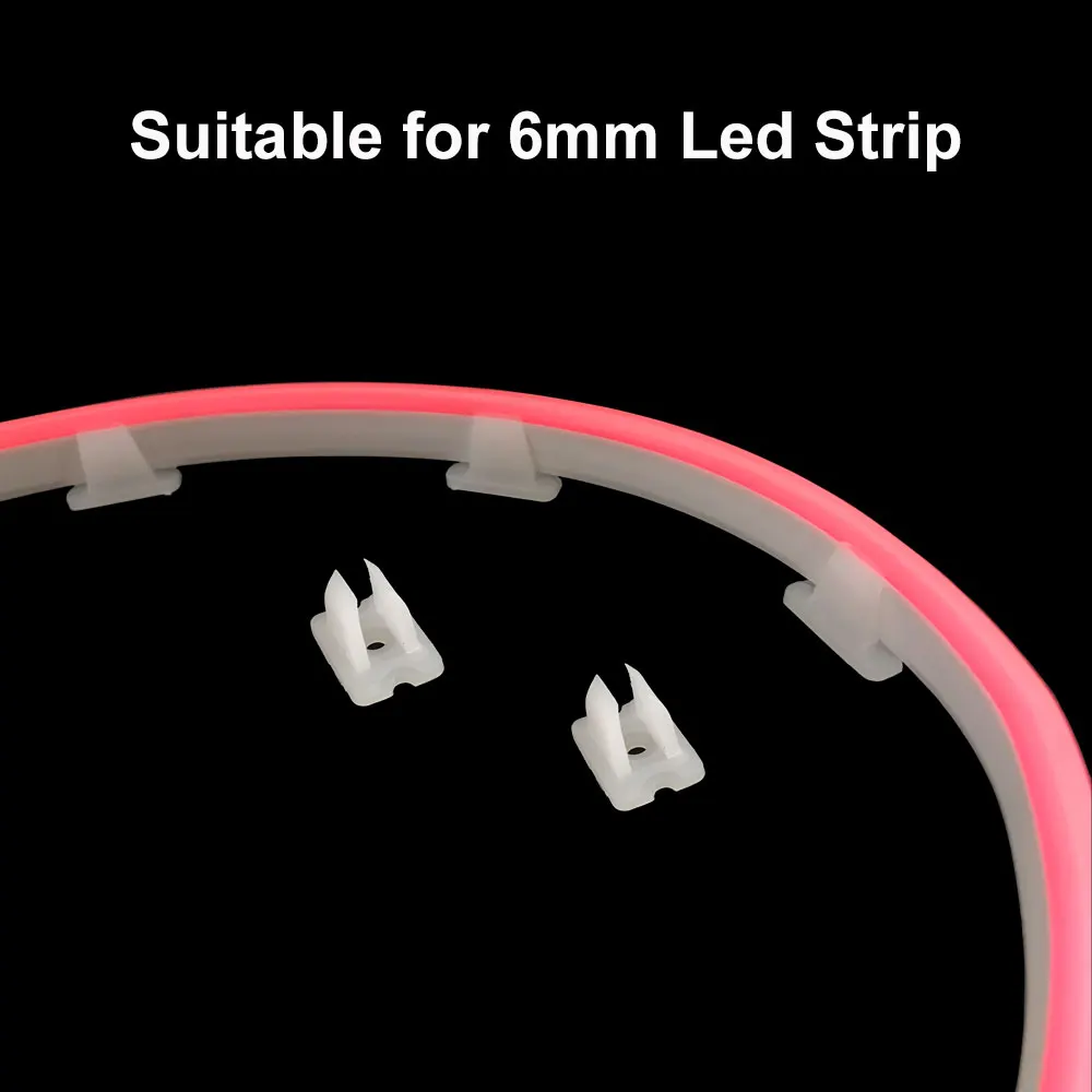 Faixa de LED Clipe Titular para Fixação, 6mm, 8mm, 12mm, 15mm, 220V, Luz Neon, COB, fivela de plástico, alta qualidade, acessórios, 2835