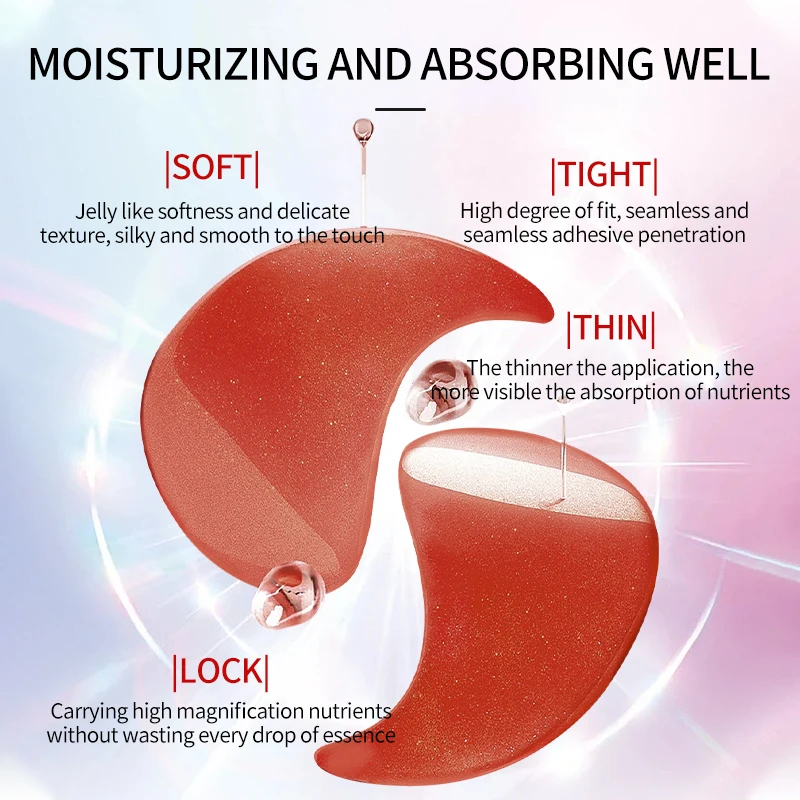 60 قطعة من قناع العين المرطب من FONCE Ruby، متوفر للرجال والنساء، مرطب، سهل الامتصاص