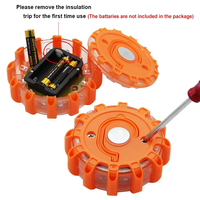 1/2/3Pcs LED Warning Light Built-in Battery 9Mode Safety Flare Dash Emergency Flashing Lamp Portable Strobe Light