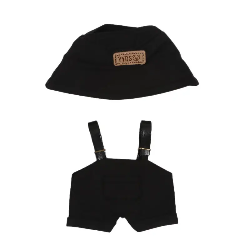 

Universal 20cm Plush Doll Clothes Set Outfit Clothes Fisherman Hat Overalls Clothing Accessorie For Children's Toy Gift