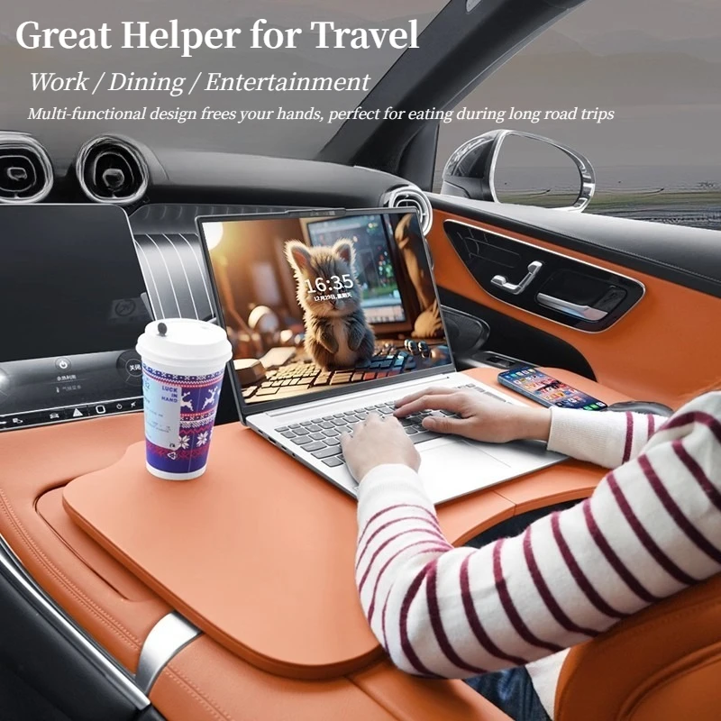 Car Foldable Laptop Desk Multifunctional Car Dining Tray Table Universal for Driver & Passenger Seat Notebook Holder