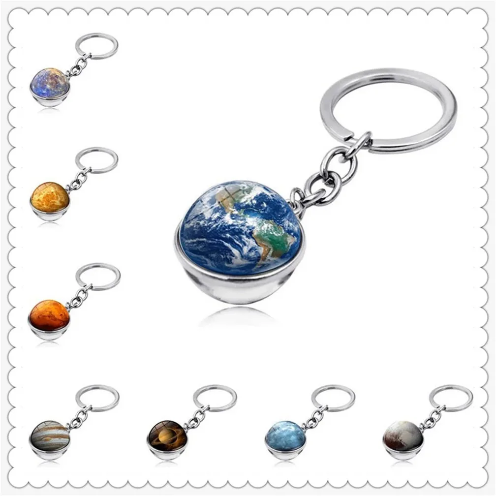 Glass Ball Car Key Chain Earth Sun Mars Art Picture for Chevrolet Chaparral Blazer Nubira Monte Kodiak GPiX Jay Groove Beat