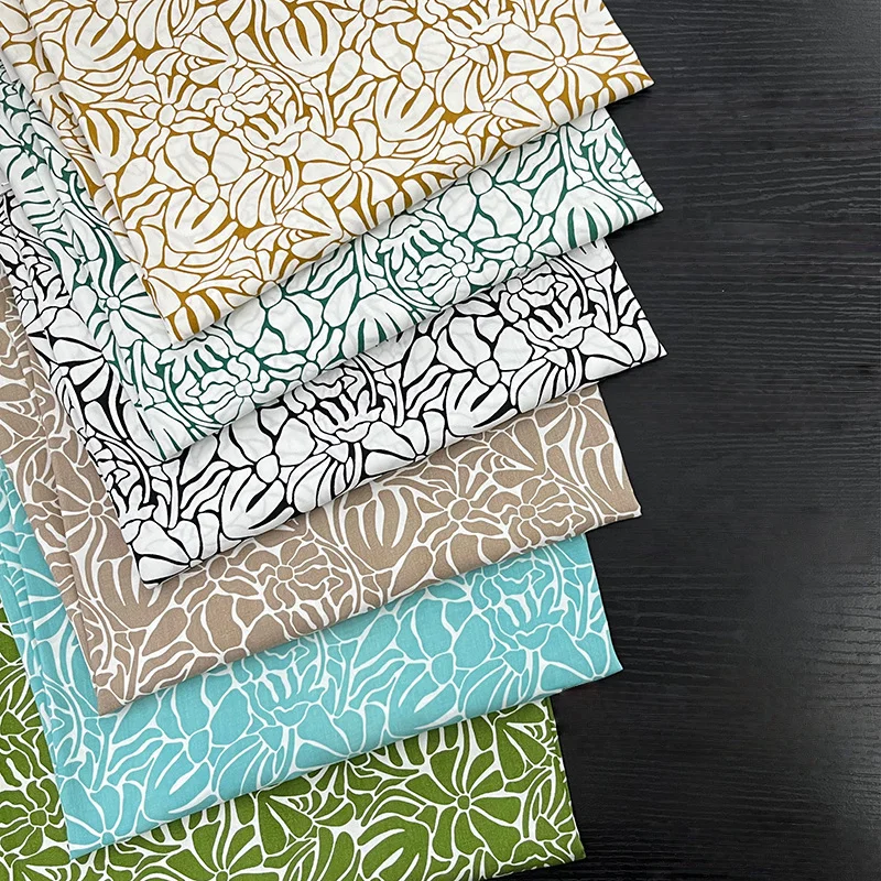1 Meter X 1,45 Meter Blätterdruck Viskose-Stoff Kleidermaterial Rayon-Popeline Kleider Modische Batik-Blumendrucke