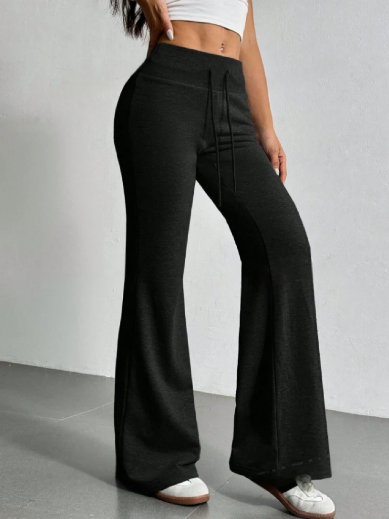 الخريف والشتاء جديد بلون الرباط المرأة جرس قيعان عارضة أزياء خلع الملابس