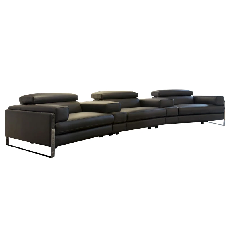 Private villa basement home theater leather living room arc electric function video room video hall sofa