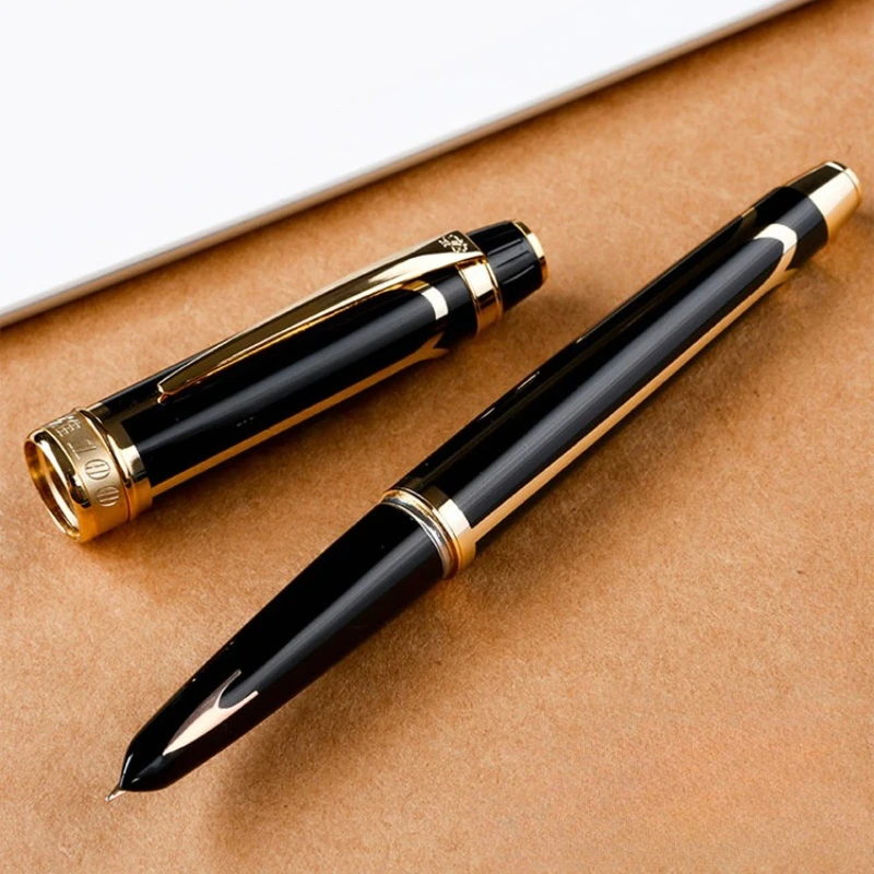 HERO 100 Classic Gift Box Fountain Pen  for Business Calligraphy Practice Pen with 14K Gold Pen Tip Office Supplies Pens Writing