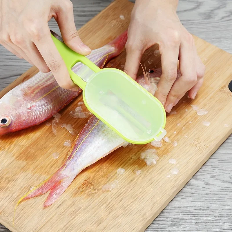 Fish Skin Brush Fast Remove Scale Scraper Planer Tool Scaler Fishing Knife Cleaning Tools Kitchen Cooking Accessorie