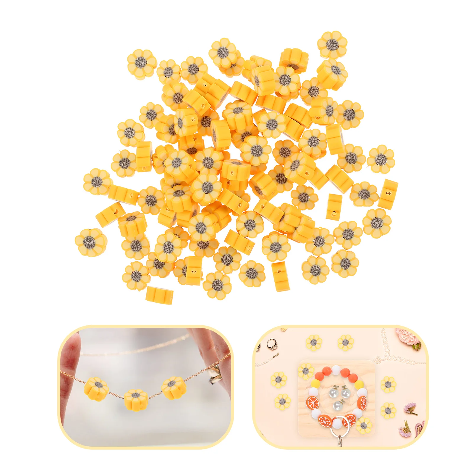 

100Pcs Polymer Clay Beads DIY Loose Beads Jewelry Accessories Craft Projects Unbreakable Uniform Size Clay Bead Refills