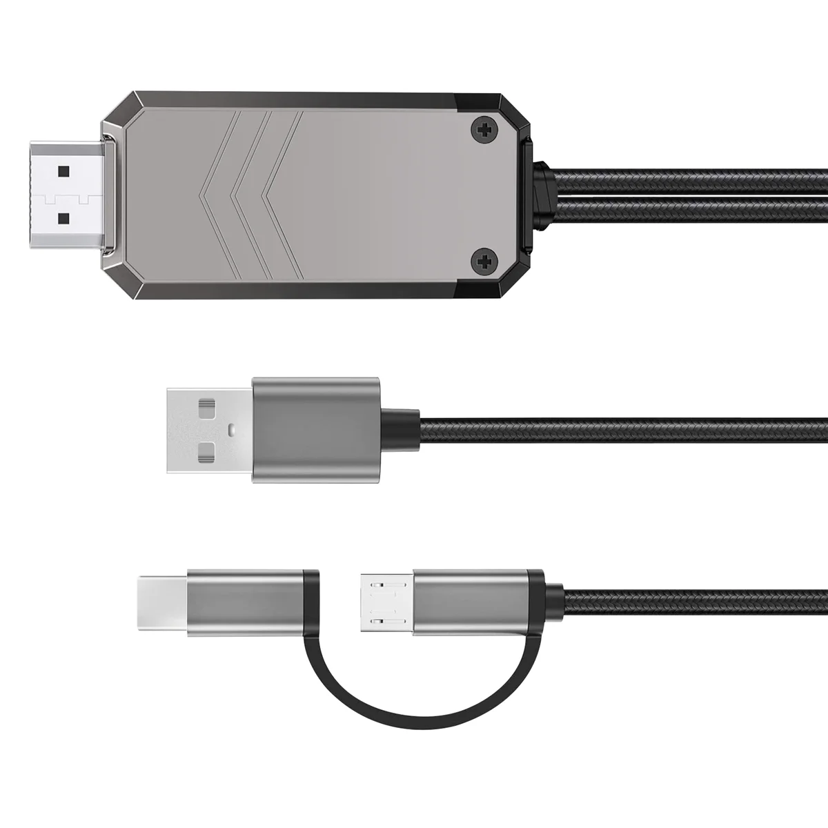 Kabel przejściowy do telefonu na telewizor, adapter typu C/micro-USB na HDMI, konwerter zgodny z 1080P na HDMI